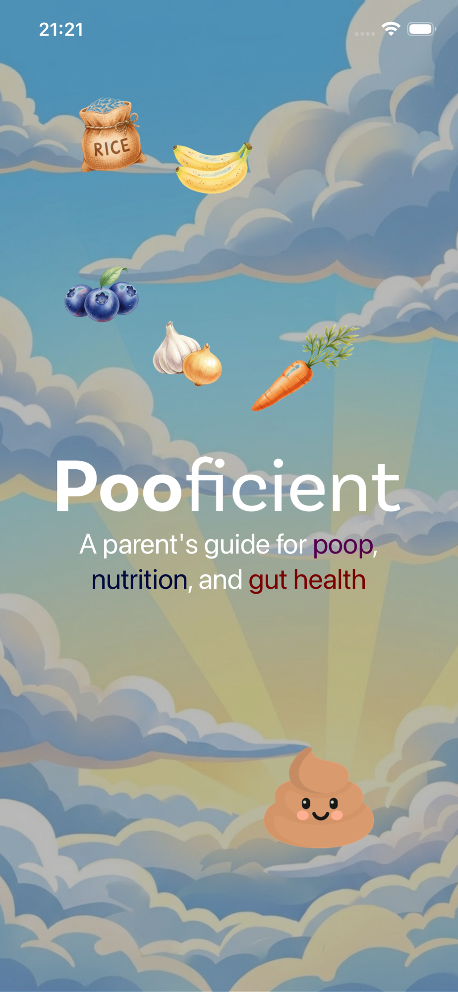 Pooficient app: daily gut health report for a child